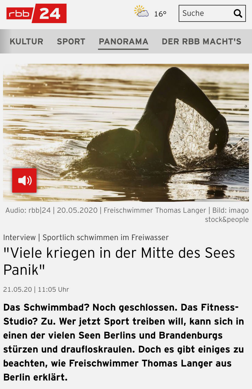Sportlich schwimmen im Freiwasser "Viele kriegen in der Mitte des Sees Panik"